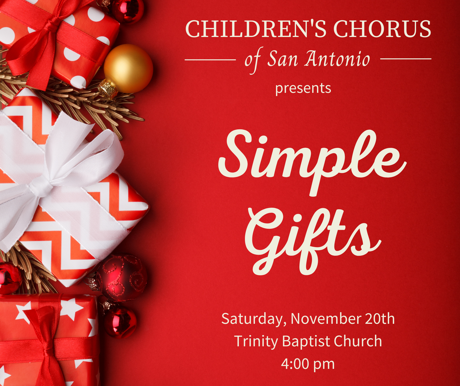Trinity Baptist Church San Antonio Christmas Concert 2022 Concerts | Children's Chorus Of San Antonio